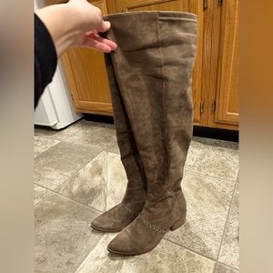 Mocha Suede Over the Knee Boot- size 8.5